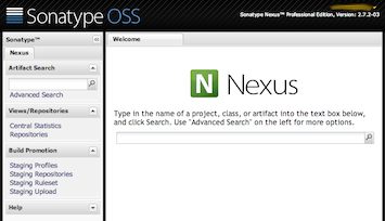 OSSRH Nexus - build promotion menu