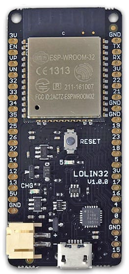 WeMos LOLIN ESP-32 devkit with LiPo connector